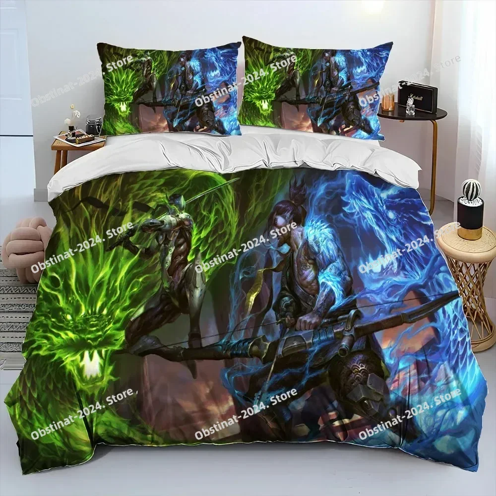 

OW Overwatch Game Gamer DVA Bedding Set Printed Bed Set With Pillowcase Bed Duvet Cover Soft Single Double Queen Super King Size