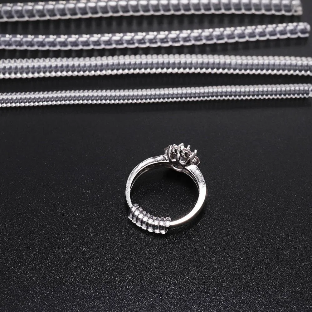4/8pcs/lot Transparent Spiral Based Ring Tools Spring Coil Ring Size Adjuster Guard Tightener Reducer Resizing Tool For Jewelry