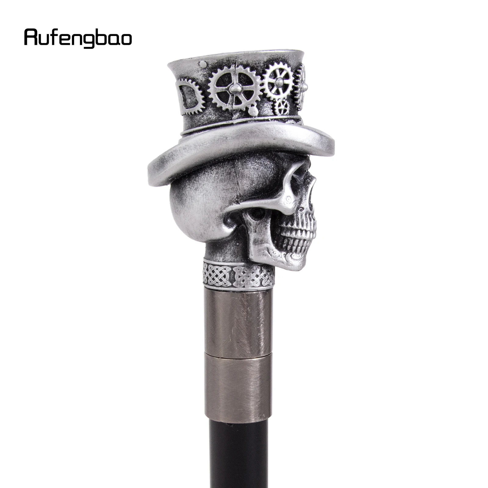 White Hat Gearwheel‌ Skull  Walking Cane Fashion Cane Decorative Cane Halloween for Cosplay Parties, for Cosplay & Party 94cm view 5