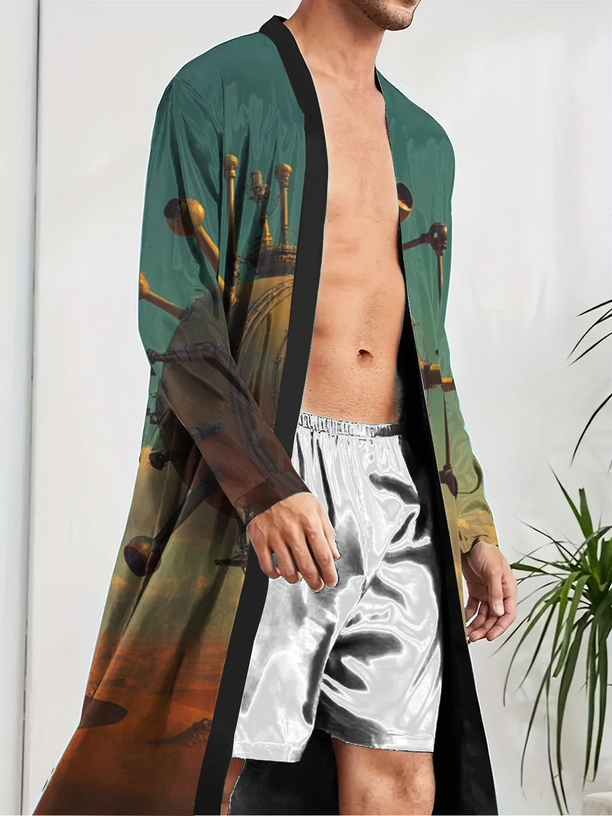 1pcs Men's Robes 2026 Spring/Summer Bathrobe men Breathable Men's bathrobe sleepwear Graphic 3D Printed Sleepwear Funny pajamas