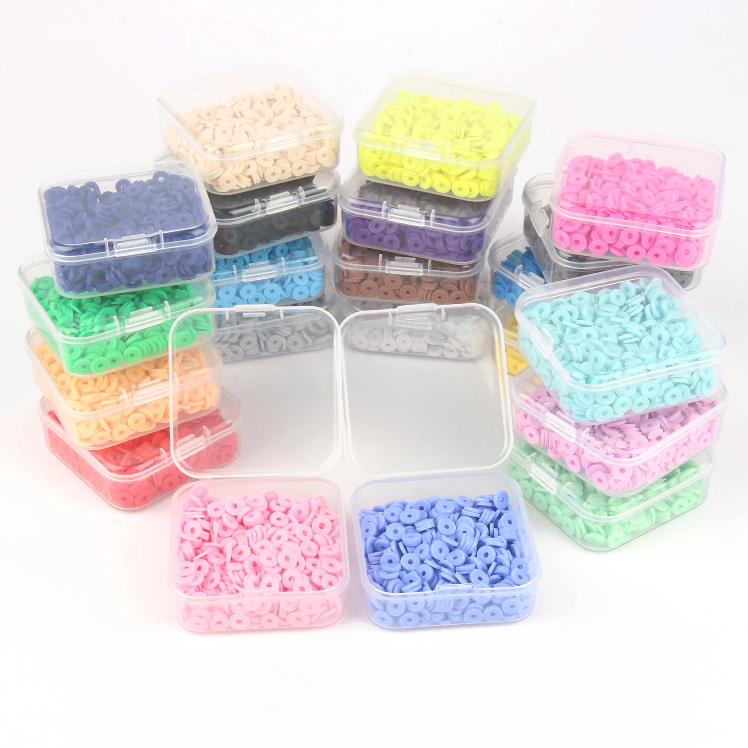 500 Teile/schachtel 6mm Recycelbare Polymer Clay Disc Lose Charms Perlen Boho 34 Farben Armband Handgemachte Spacer Perlen für Schmuck Machen – Detail 10