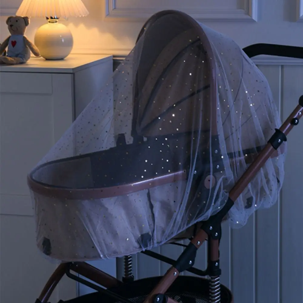 Daisy Pattern Gauze Star Pattern Pram Net Stroller Accessory Baby Stroller Mosquito Curtain Baby Sunshade Mosquito Net