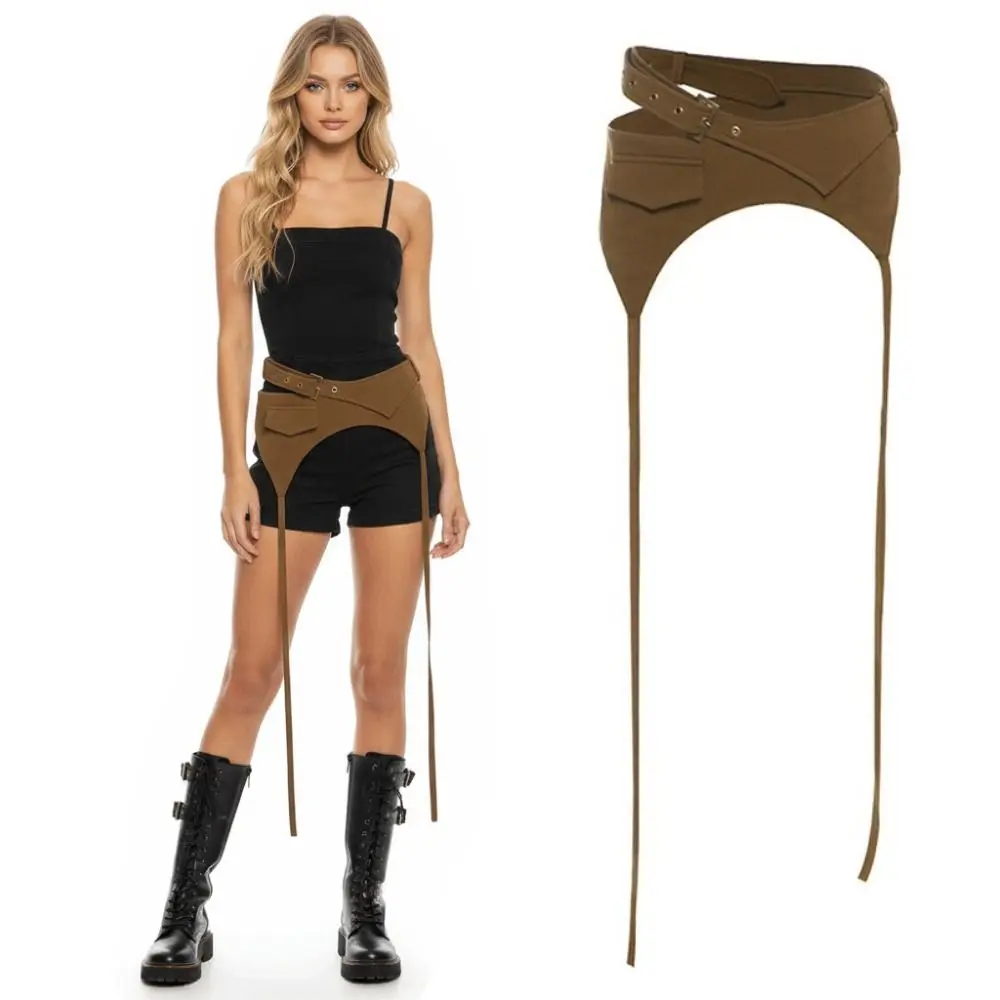 Versatile Women's Waist Belt Asymmetric Design Adjustable Jazz Dance Waist Belt Elastic Western Style Tassel Waist Decorative