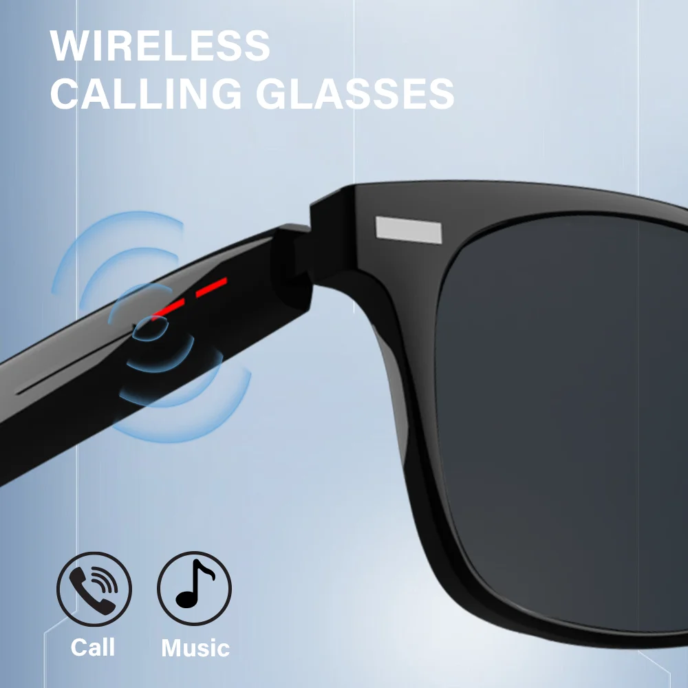 LAXASFIT Novos óculos inteligentes sem fio Bluetooth TWS ouvir música e atender chamadas telefônicas Homens Mulheres Moda Óculos de sol Óculos