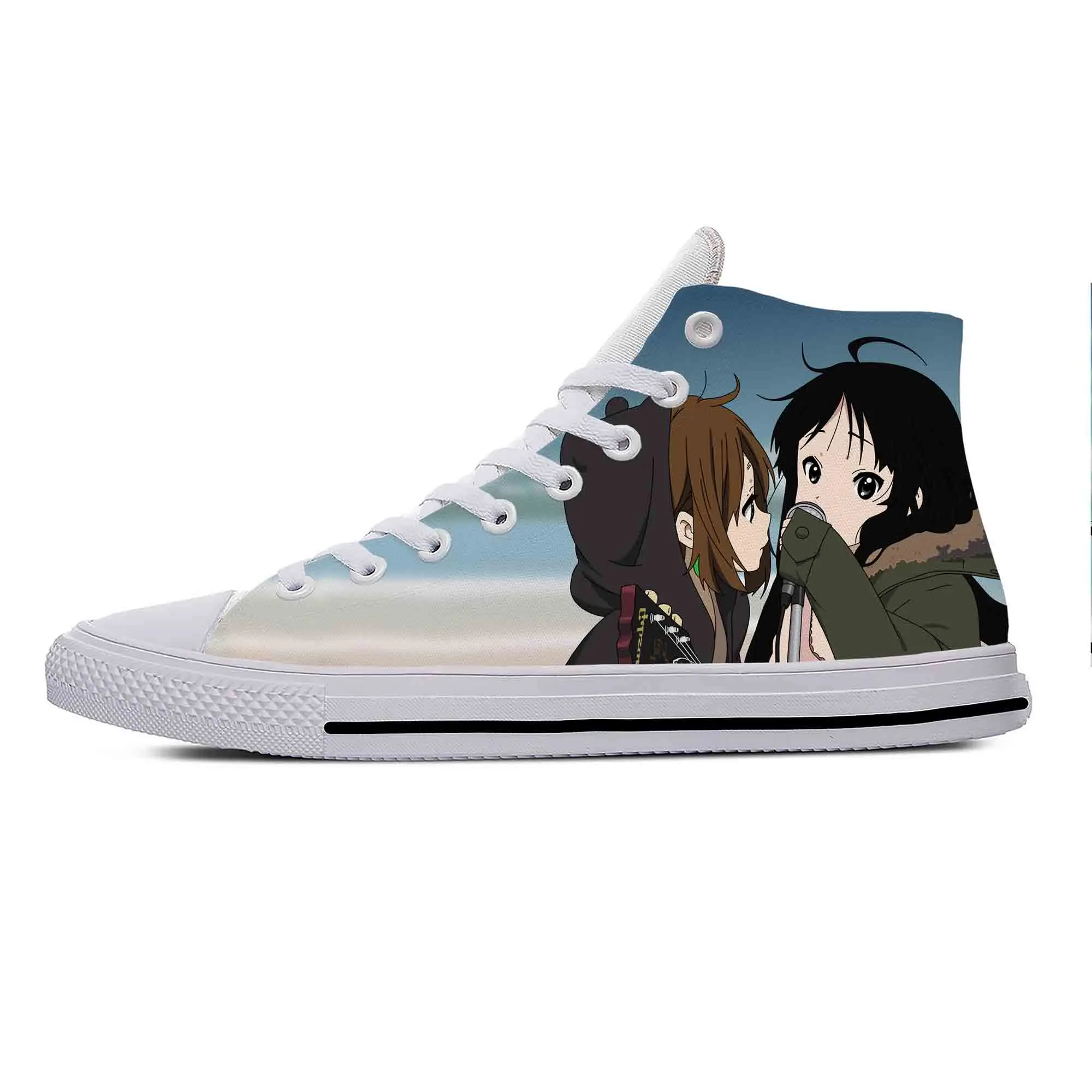 Anime Manga Cartoon K-On Akiyama Mio Hirasawa Yui Casual Shoes Lightweight High Top Breathable Board Shoes Men Women Sneakers