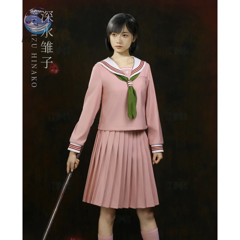 Silent Hill F Shimizu Hinako Kostum Cosplay Telinga Kelinci Setelan Pelaut Merah Muda Gaun Roleplay Pesta Halloween Anime Permainan Wanita KKCos