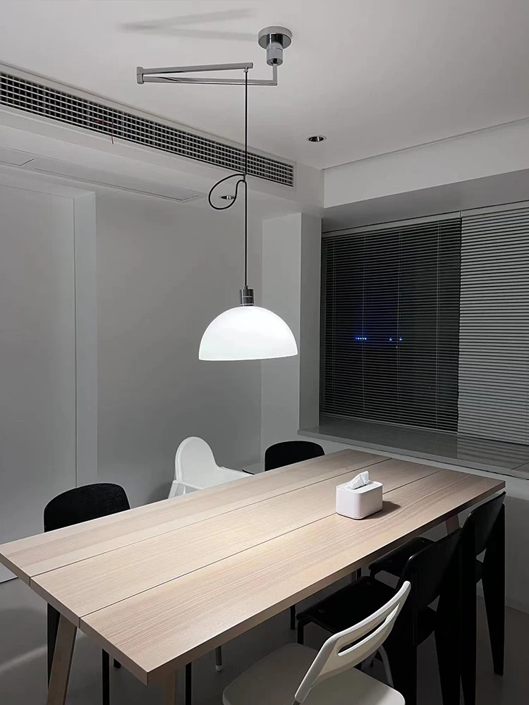 Nordic Restaurant LED Chandelier Modern Minimalist Study Kitchen IslandsTable LIGHT Can Transfer Mobile Design Creative Lamp