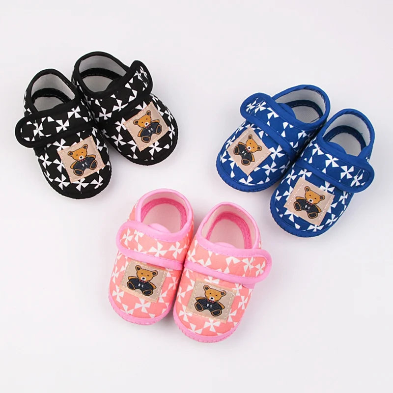 

Korean Version Of Spring And Autumn 0-1Y Baby Bear Patch Cloth Shoes Printed Canvas Shoes Newborn Baby Toddler Shoes