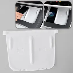 Car Center Console Wireless Charging Silicone Pad Mat Cover Fit for Tesla Model Y 3 2021-2024 White