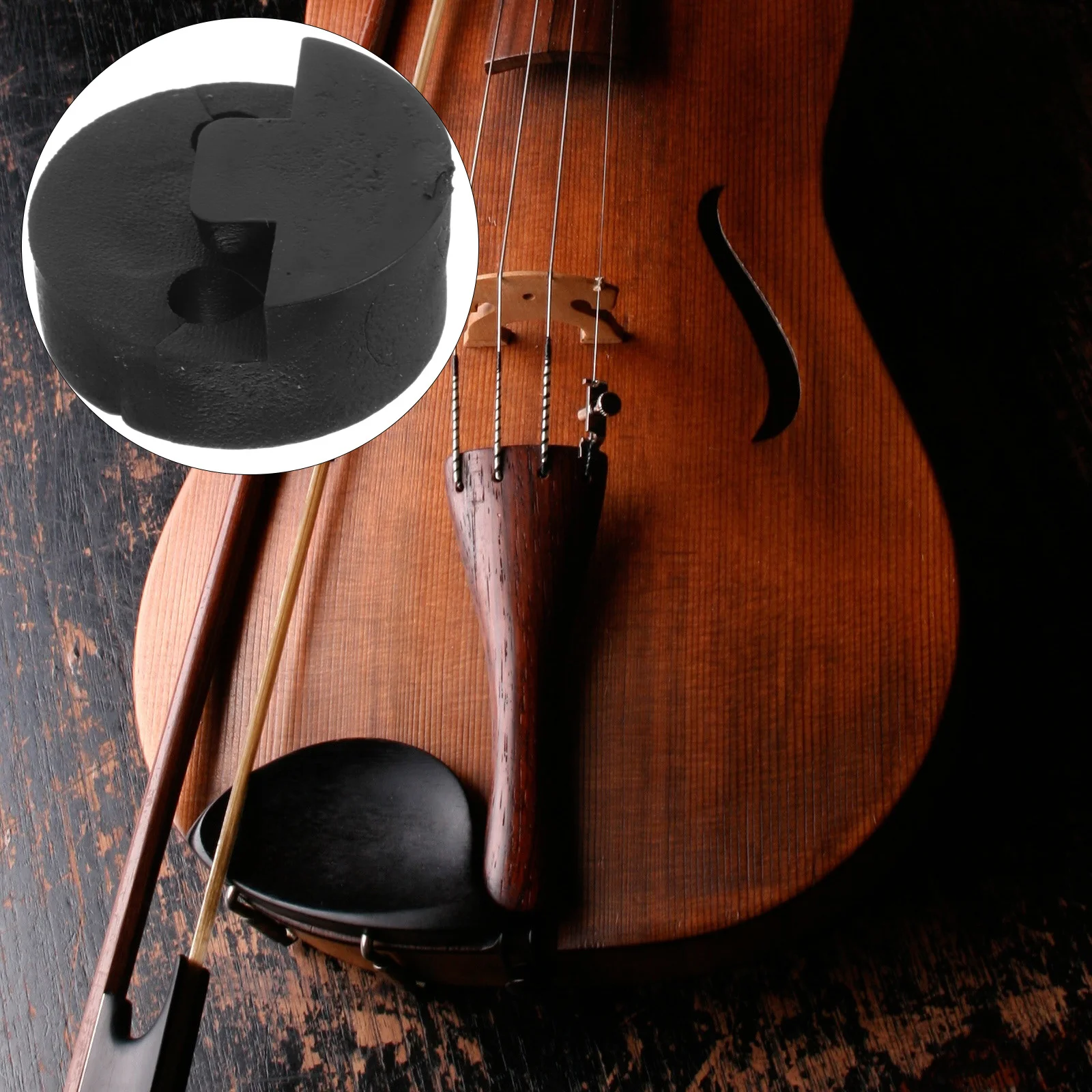 

Rubber Acoustic Violin Mute Black Durable Non-Deformation Easy Mount Practice Fiddle Violin Accessories