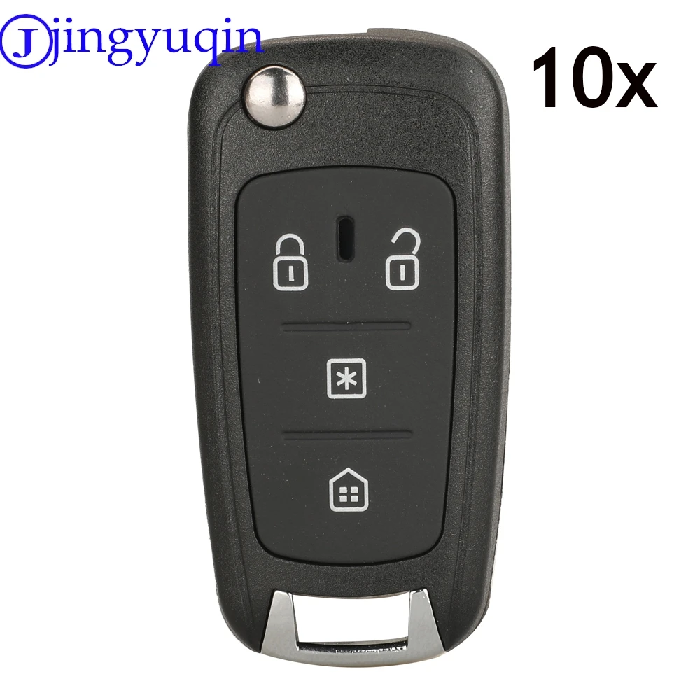 Jingyuqin New 10ps 4 Button Flip Remote Car Key Fob Case For Fiat Brazil Positron Replacement Shell Folding Flid
