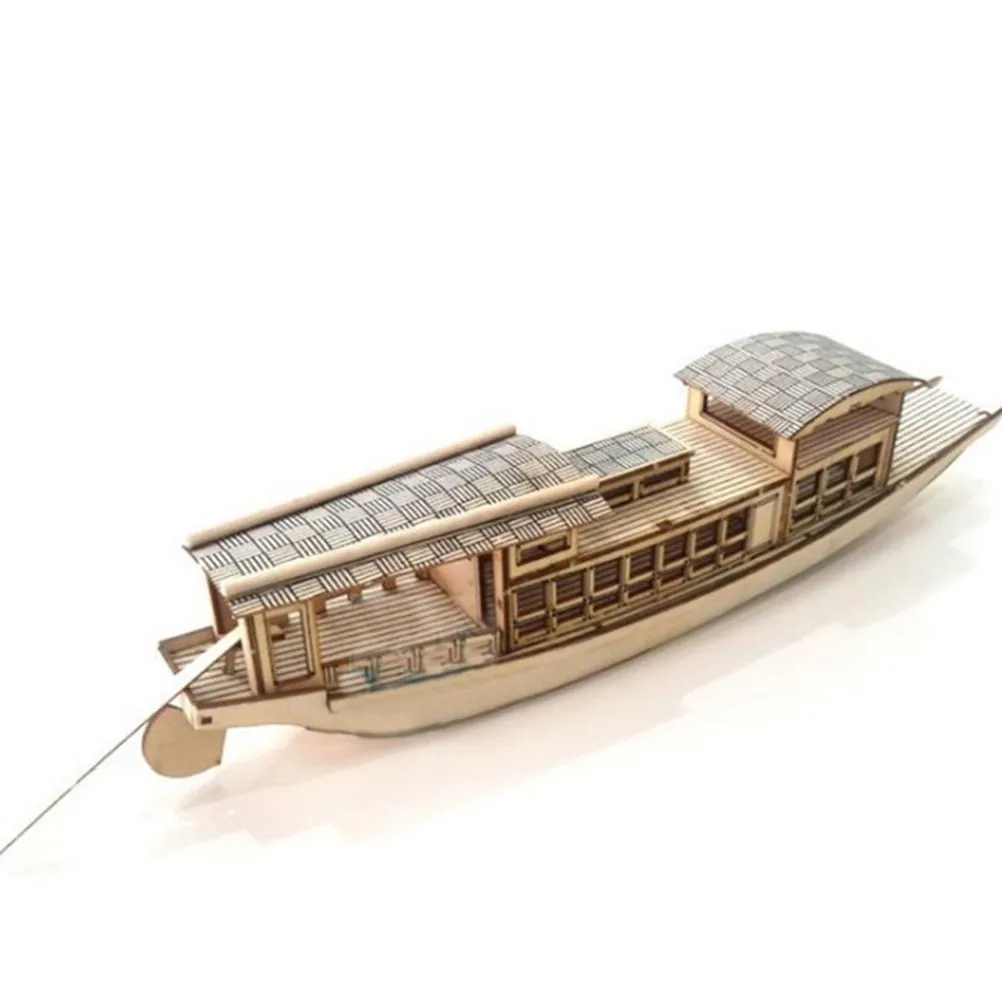 

DIY Wooden Boat Friendly Natural Wood Craft Assembly Puzzle for Home Office Bedroom Decor Educational Gift Enhancing