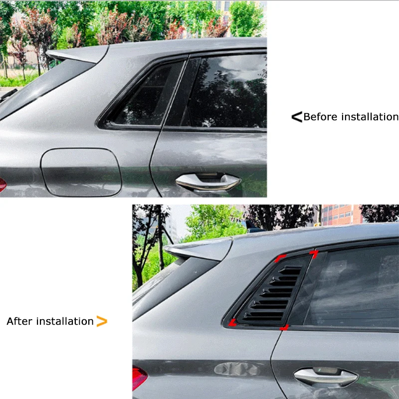 

Car Rear Window Louver Cover Trim For Audi A3 S3 8Y Hatchback 2021+ Triangular Window Sticker Shutter Body Kits Car Accessories