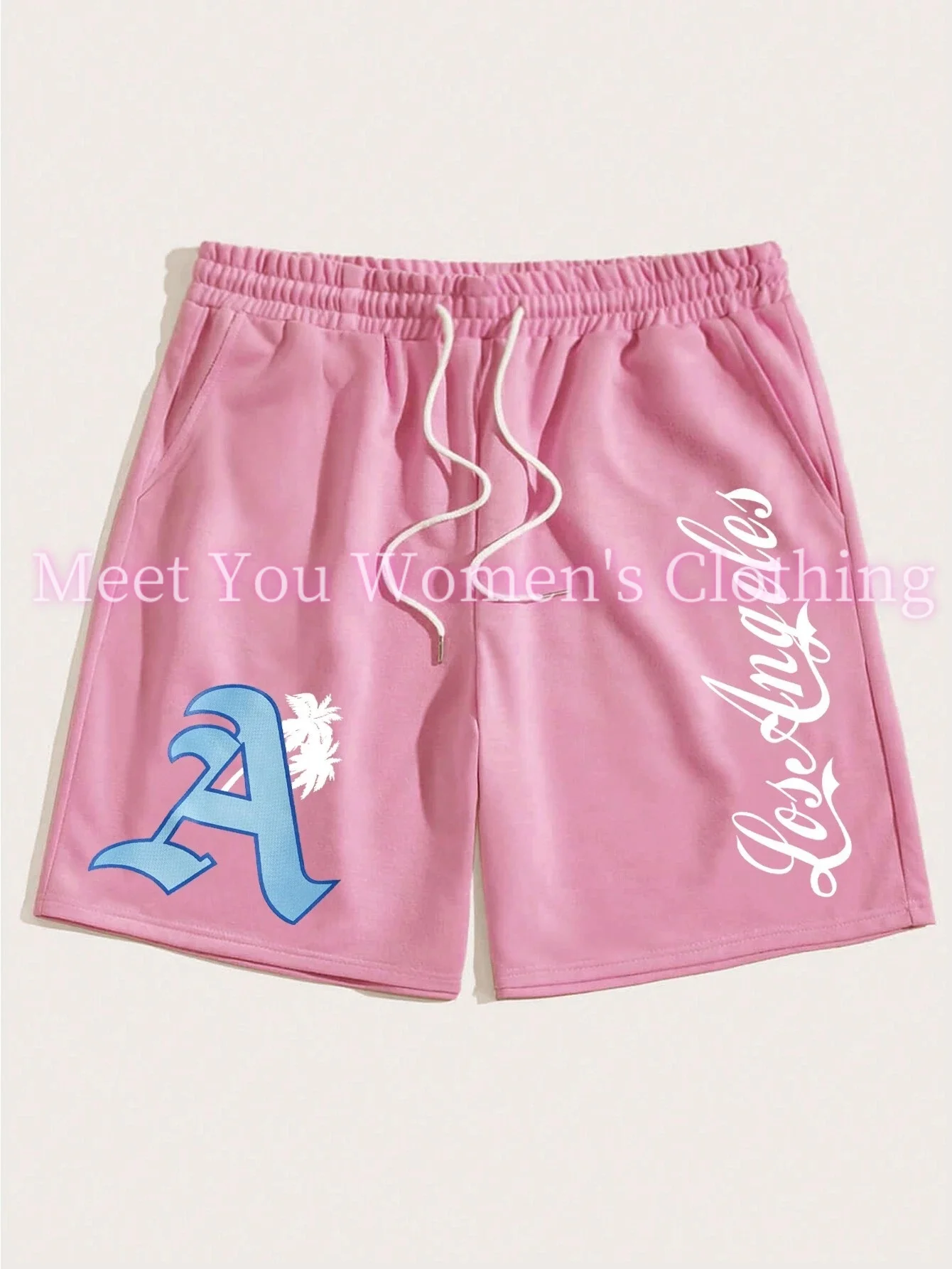Women Summer Classic  Beach Short Pants Fashion Letters Los Angeles Print Women Gym Shorts Daily casual  Shorts women clothing