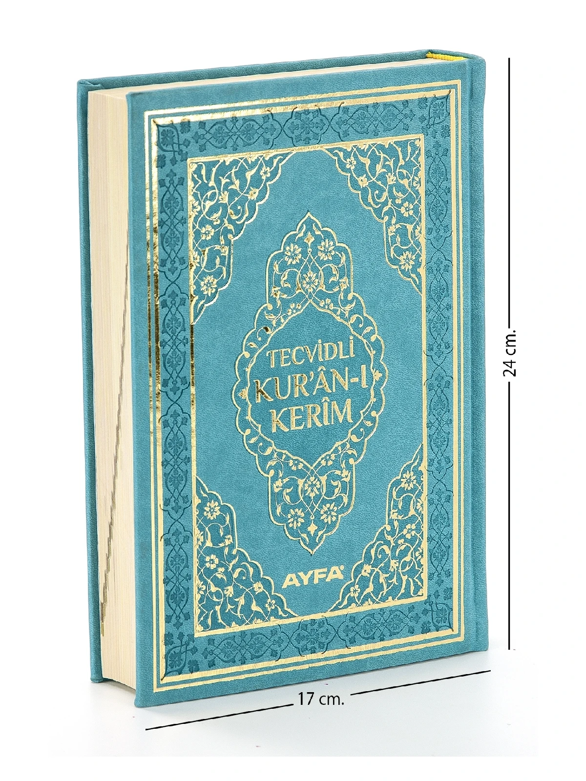 Tajwid Quran - Thermo Leather - Medium Size - Turquoise Color - Ayfa Publishing House - Computer Line