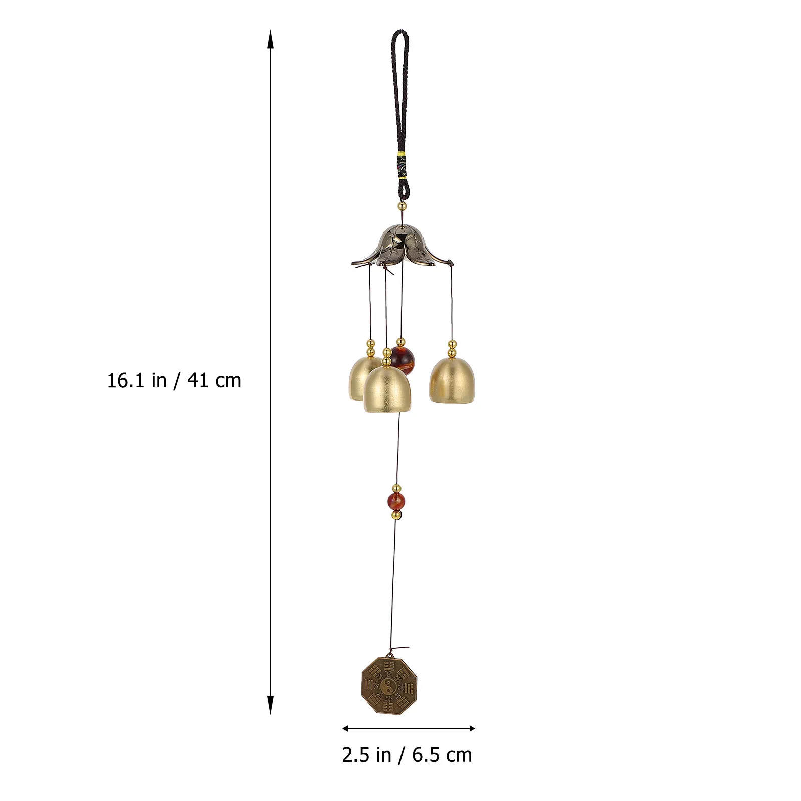 1Pcs Delicate Feng Shui Wind Chime Hanging Pendant for Garden Porch Patio Entry Decoration Calming Sound Relaxation Focus
