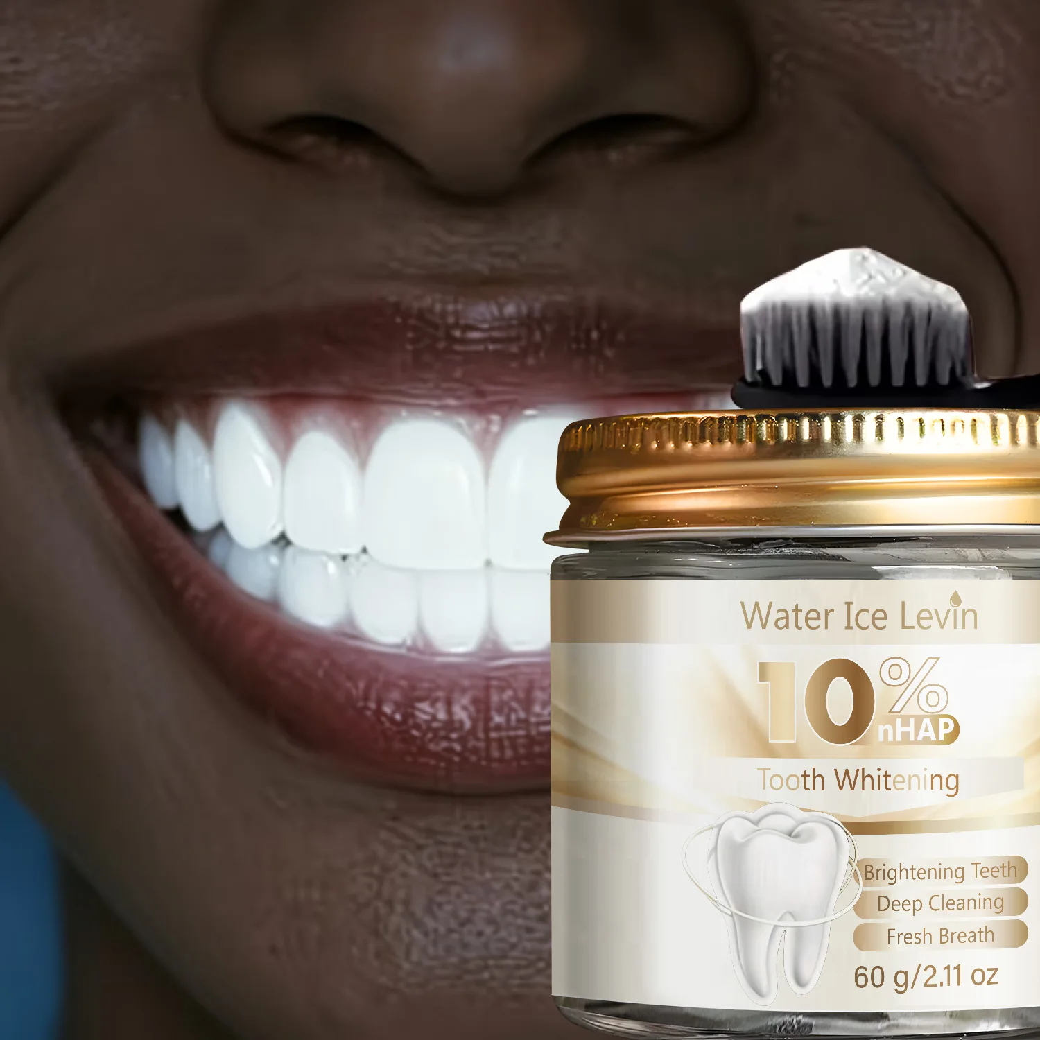 Water Ice Levin Tooth Powder 60g 10% nHAP Activated Carbon Deep Cleaning Fresh Breath Daily Oral Care
