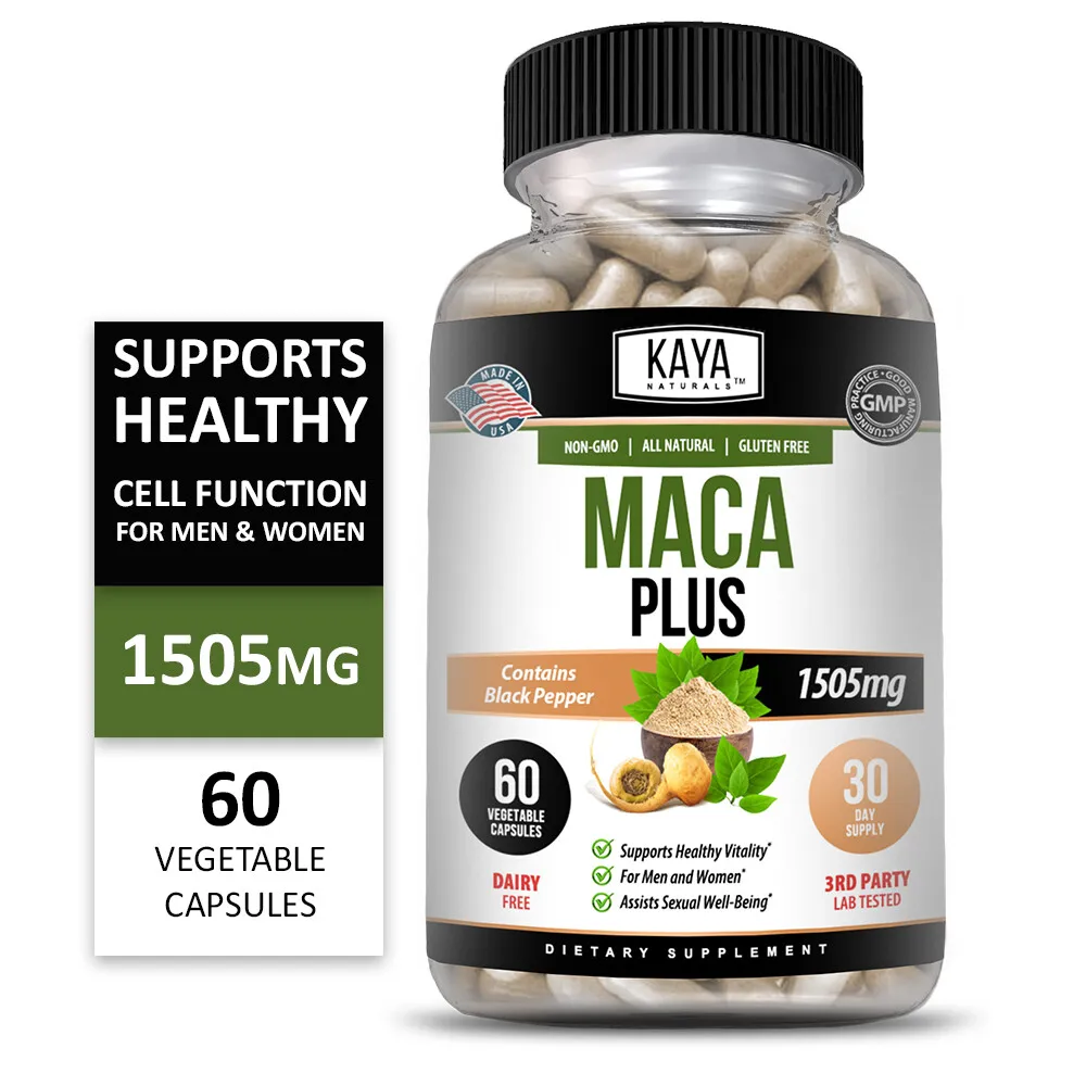 

MACA Plus Supplement - Relieve Stress, Improve Mood and Thyroid, Increase Energy and Stamina, and Enhance Performance