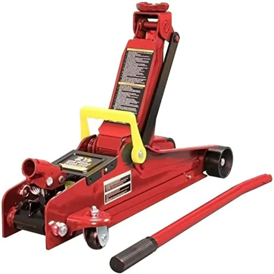 

Hydraulic Low Profile Trolley Floor Jack with Single Piston Quick Lift Pump 2.5 Ton 5000 lb Ccity Red