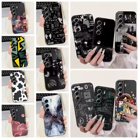 For Tecno Camon 40 40Pro 4G Case Soft Silicone Capa Black Moon Night Artistic Printed Fundas Camon 40 Pro CM5 CM6 Back Cover
