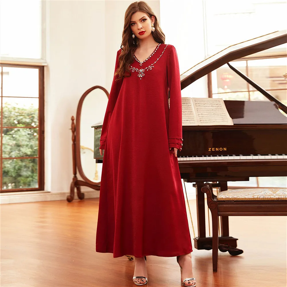 Eid Mubarak for Women Abayas Muslim Diamonds Long Maxi Dresses Turkey Wedding Evening Party Gown Dubai Islam Arab Robe Jalabiya