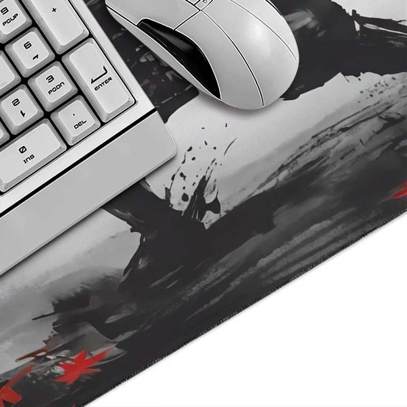 Ink Bamboo Forest Samurai Mouse Pad Gaming printon demand Custom Large Home Mousepad XXL Soft Laptop Desktop Mouse Pad