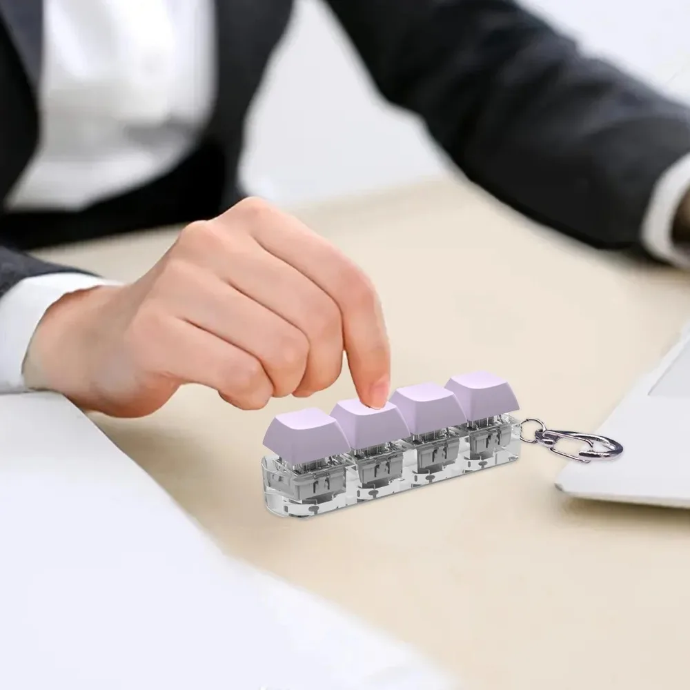 Diy Keycaps Toy Keyboard Fidget Toys Stress Relief with Keychain Keyboard Keychain Finger Button Finger Keycaps Work Office