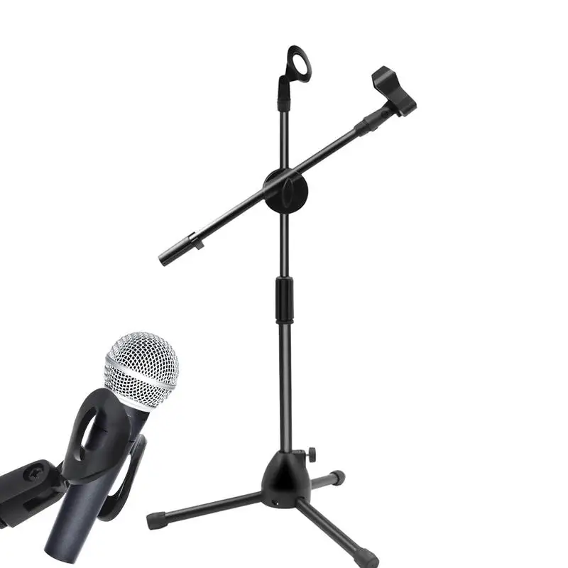 Mic Stand Recording Mic Stand Portable Foldable Angle Adjustable Tripod With Mic Clip Holder Adjustable Desktop Microphone Stand