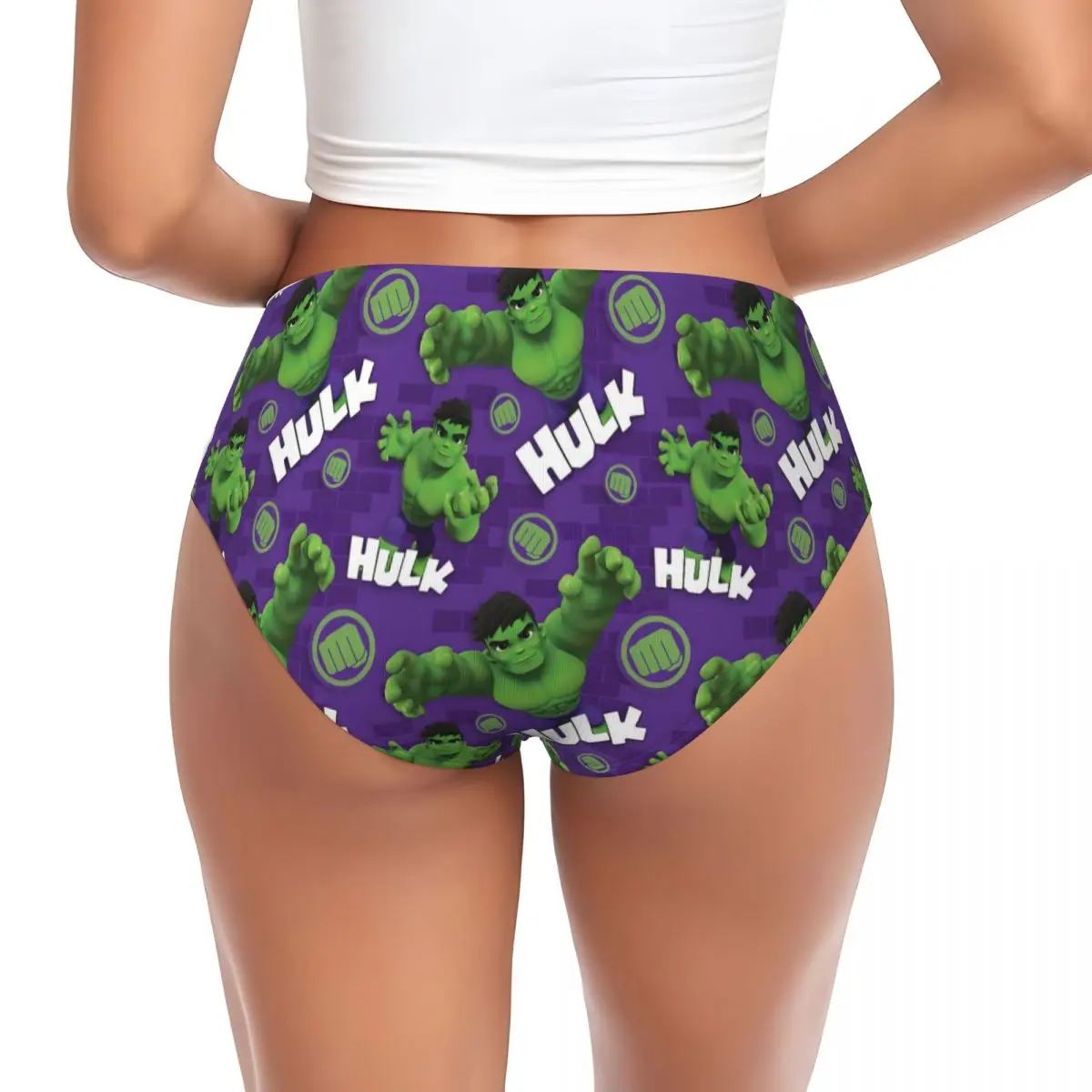 Bragas calientes elásticas cómodas de las mujeres de la ropa interior de los calzoncillos calientes de la ira verde de Hulk de encargo