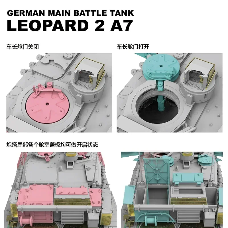1/35 Ryefield modello RM-5108 Leopardo tedesco 2A7 Carro armato di battaglia principale Vuoto Shell assemblaggio Scala giocattoli fai da te Modello Kit