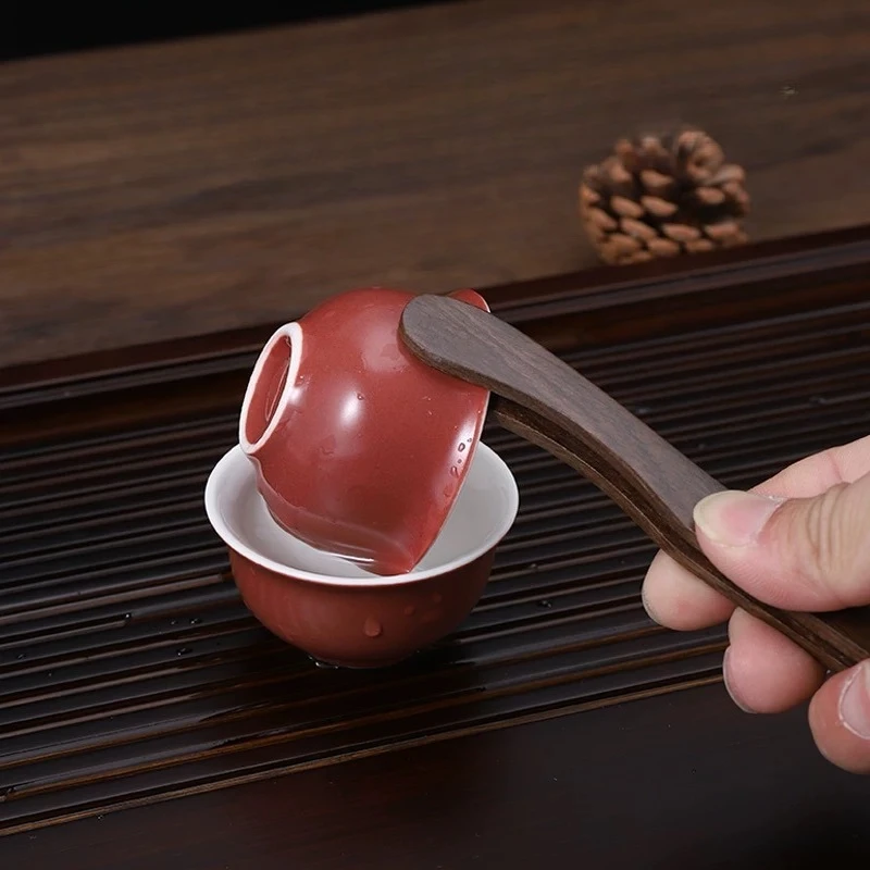 1pc Sandalwood anti drop tea clip  Wooden Tweezer Teacup Cli
