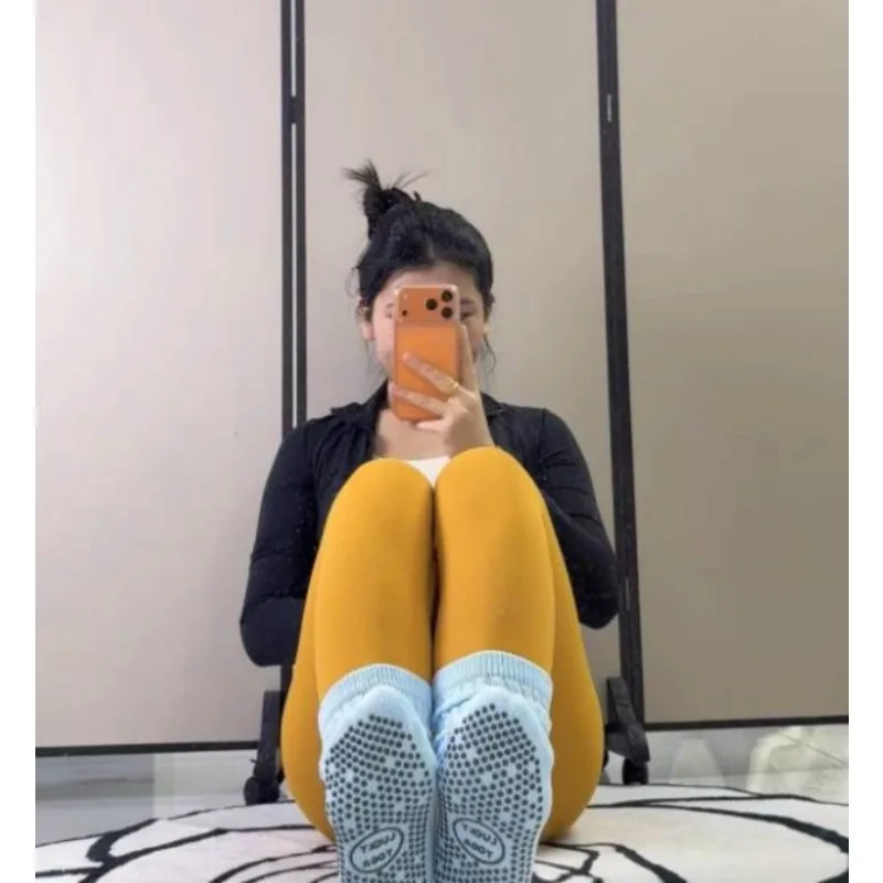 جوارب يوجا طويلة قابلة للتكديس ومضادة للانزلاق للنساء، جوارب رياضية للرقص واللياقة البدنية #2