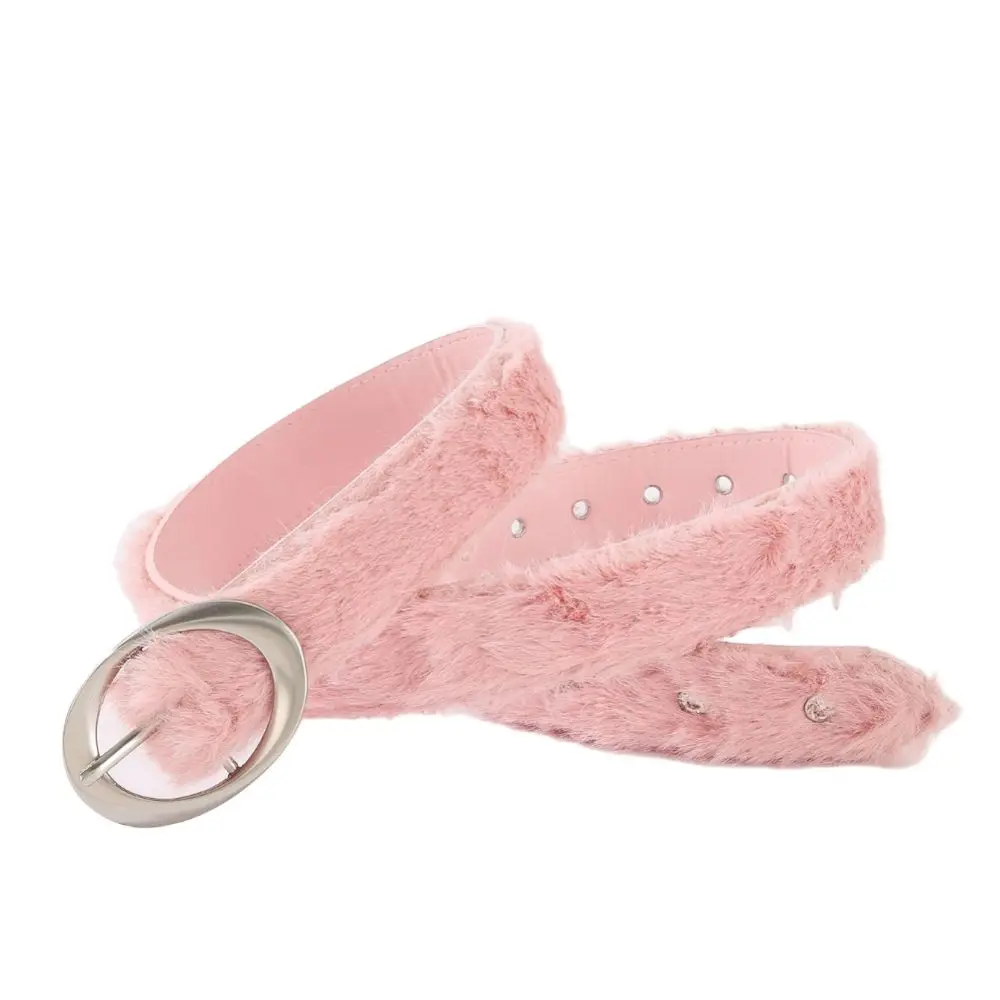 Ceintures en fausse fourrure pour femmes, Design rétro tendance, luxe, Punk, Y2K, assorties avec tout, à la mode