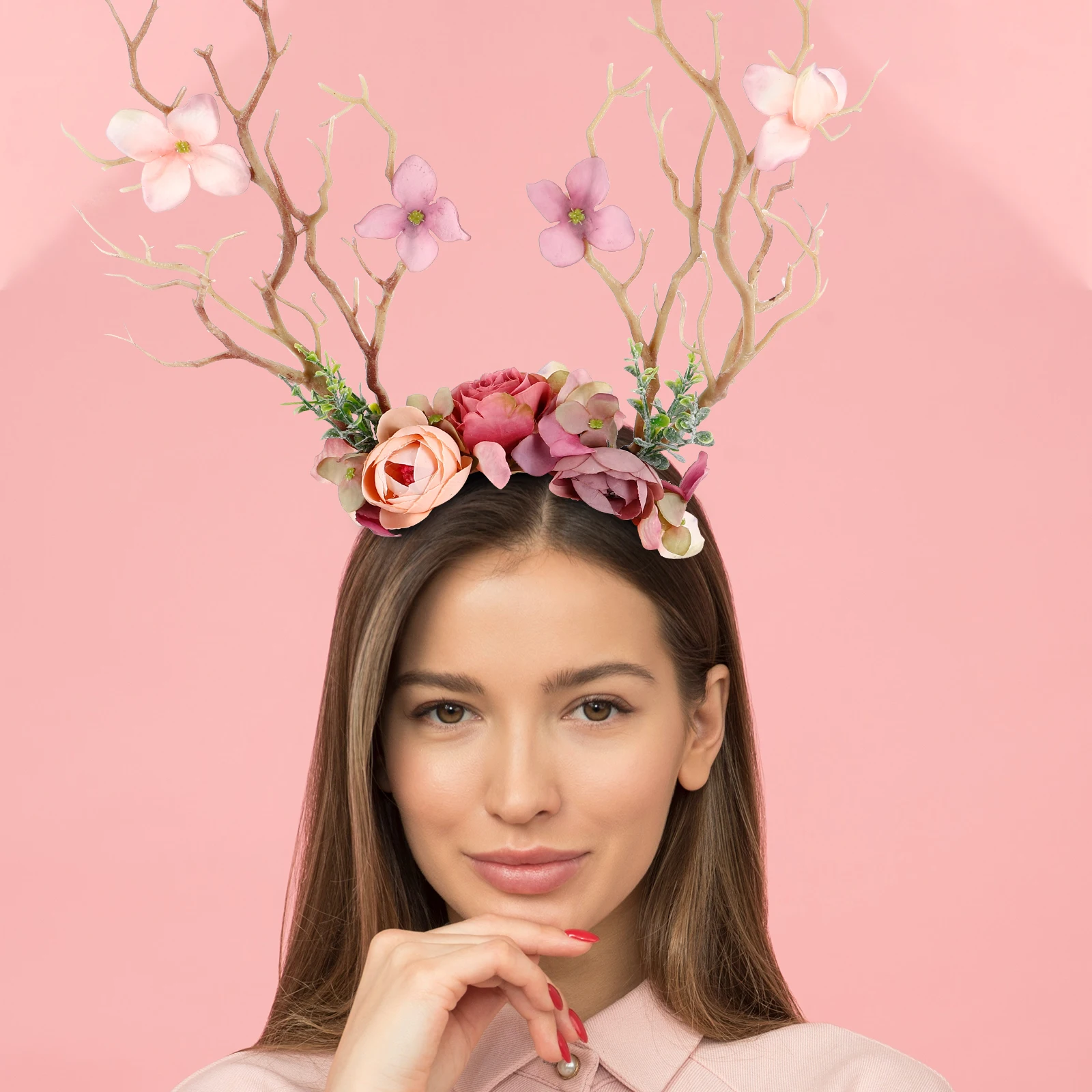

Creative Antler Hairband Realistic Lovely Christmas Party Headbands Holiday Decorations Winter Accessories Gifts