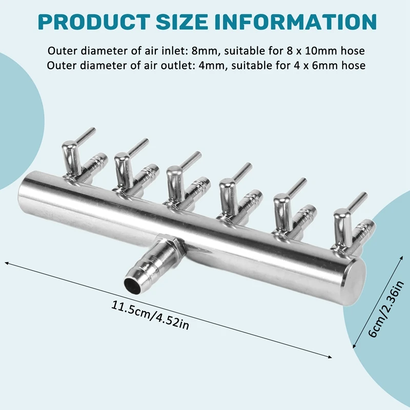 Aquarium Air Flow Splitter Fish Tank Air Control Valve Oxygen Distributor Fish Tank Air Pump Accessories 6 Way