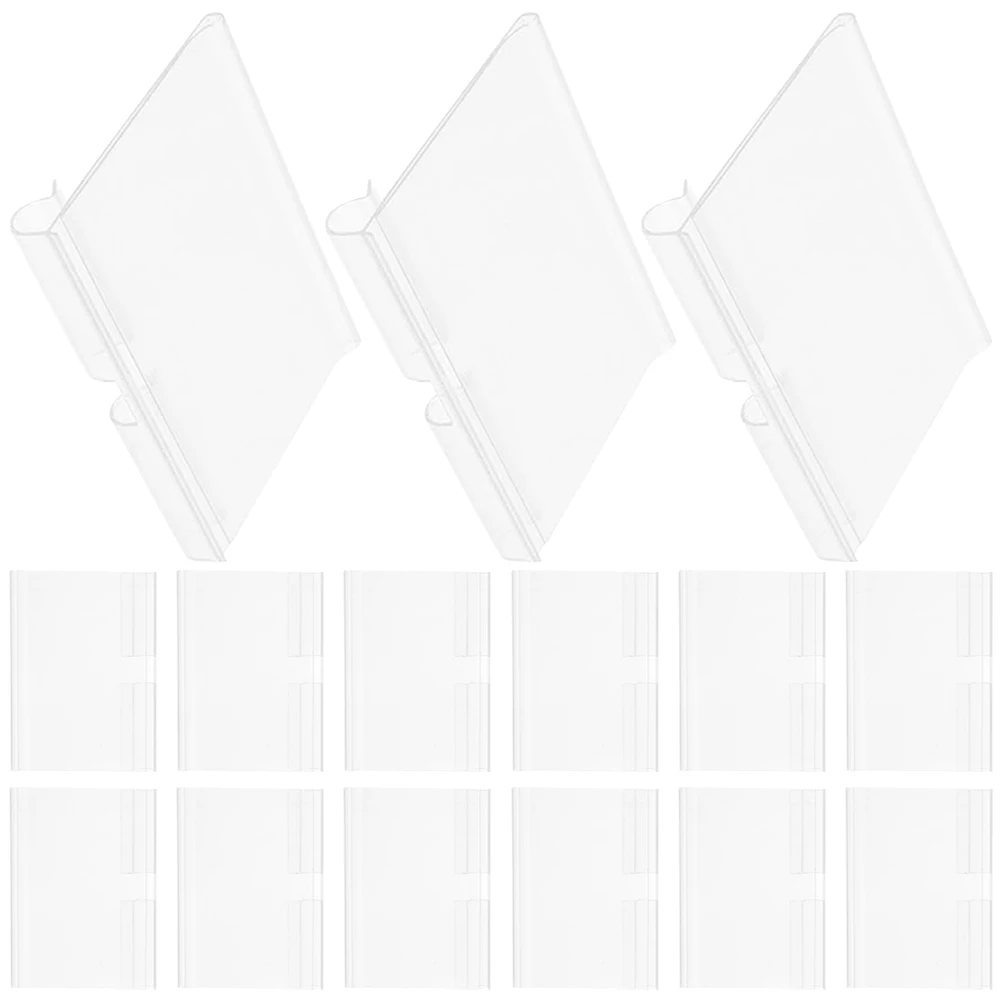 

100Pcs Price Label Holders Clear Shelf Sign Holder Retail Display Stand Merchandise Sign Display Holder for Market Shop Use