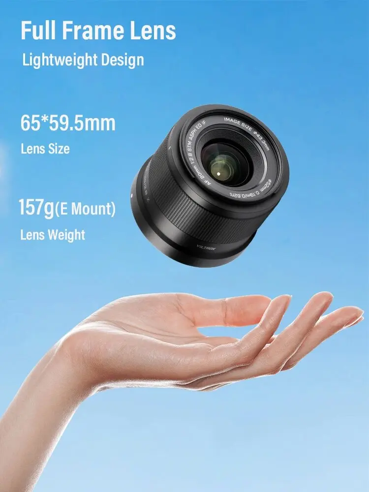 VILTROX 20mm F2.8 for Sony e Lens Nikon Z Mount Lens Full Frame Camera Lens Ultra Wide Angle Auto Focus Vlog Lens A7CII ZVE10 Z6