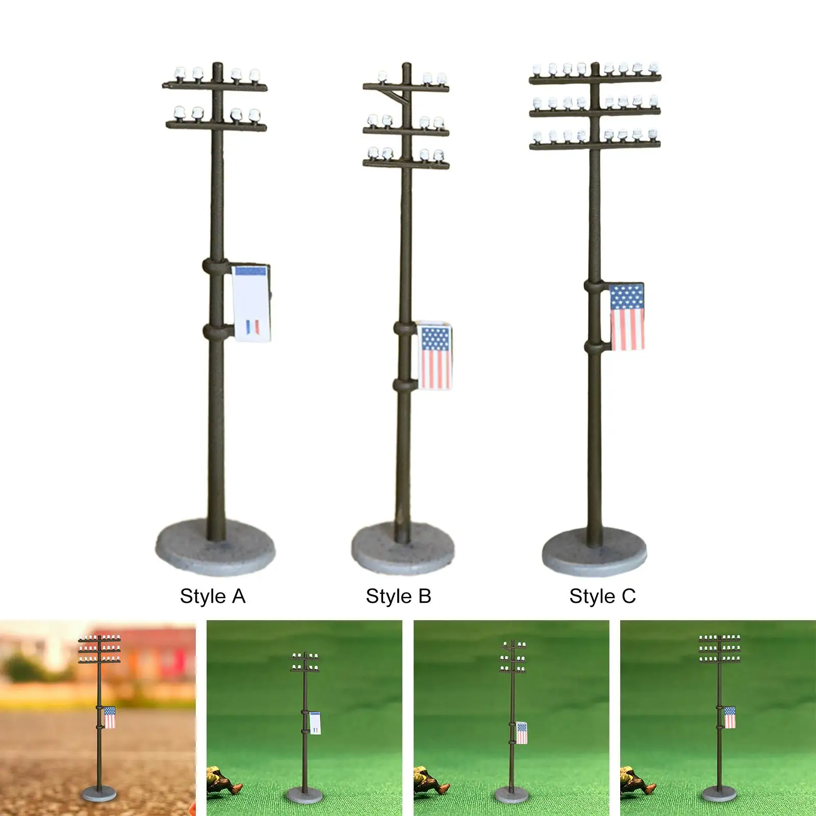 1:100 Miniature Telephone Pole DIY Accessories for Road Construction Sand Table