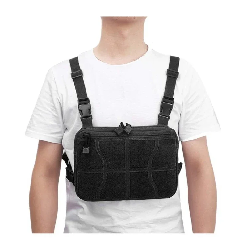 Military Tactical Chest Rig Bag Unisex Adjustable Fanny Pack Multi-Functional Molle Tool Pouch Shoulder Bag Tactical Vest Bag