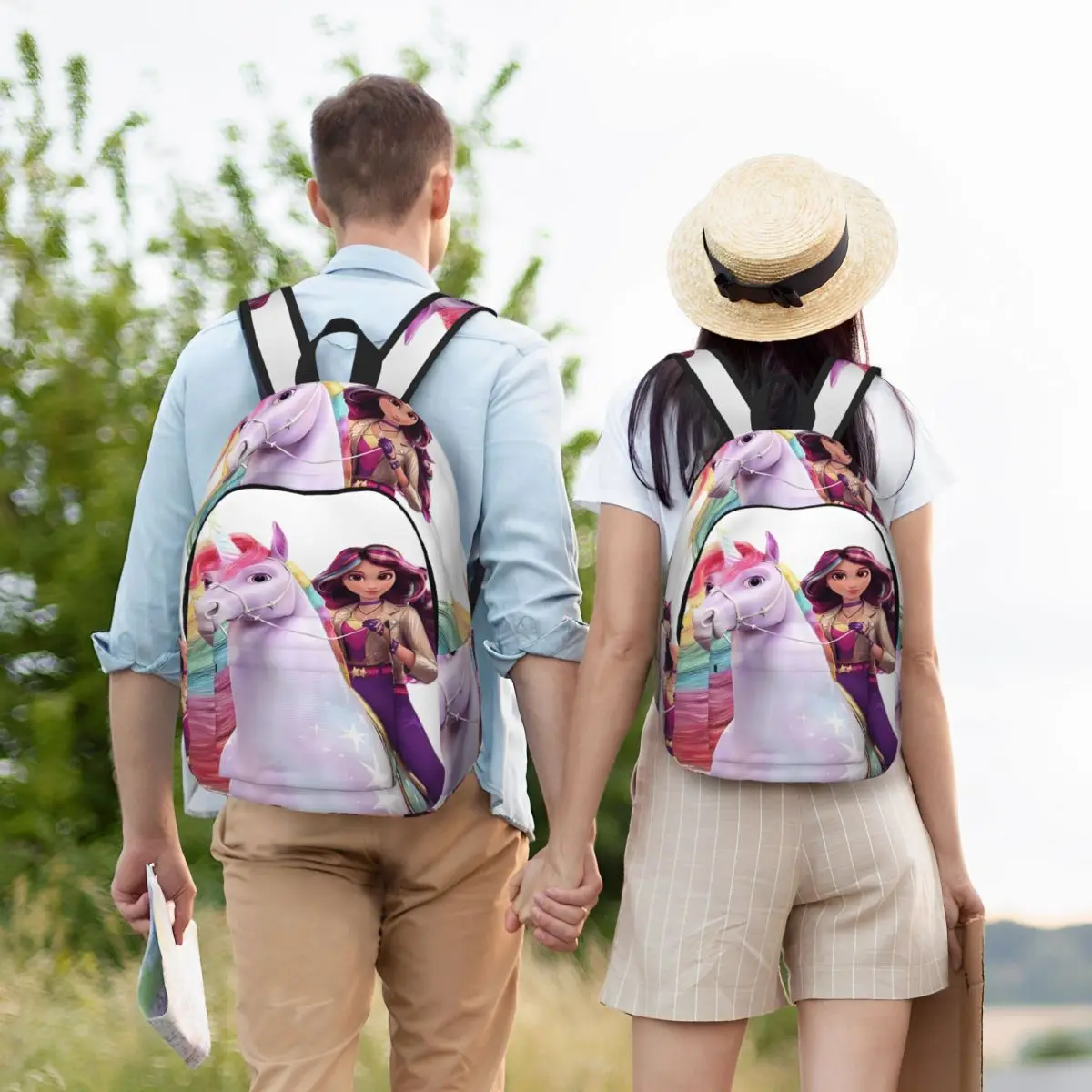 Unicorn Academy Sophia Wildstar Student Backpack School Bag Hiking Travel Daypack for Boys Girls Bookbag Shoulder Bags