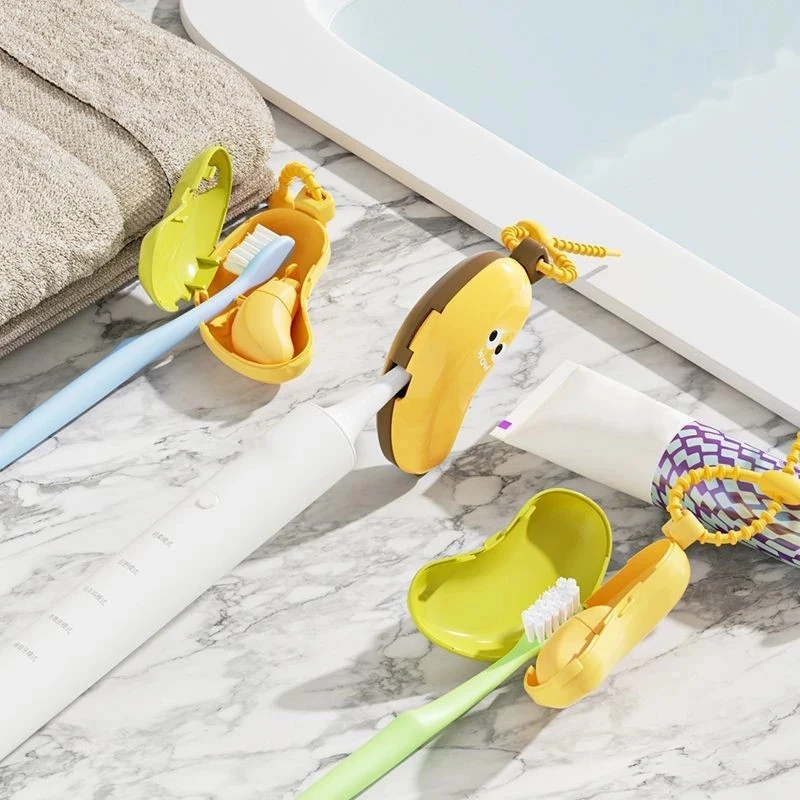 Banana Toothbrush Head Protective Cover With Toothpaste Compartment Toothbrush Dust Clamp Portable Travel Style Storage Box