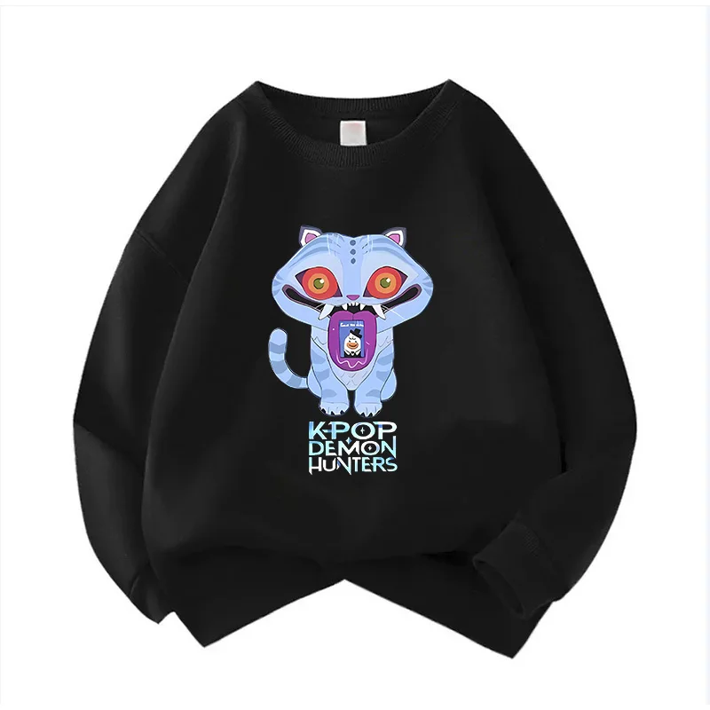 سويت شيرت للأطفال برقبة دائرية، بلوفر للجنسين، سويت شيرت كوميدي للأطفال، موجة كورية، شيطان هنتر، سترة للأطفال