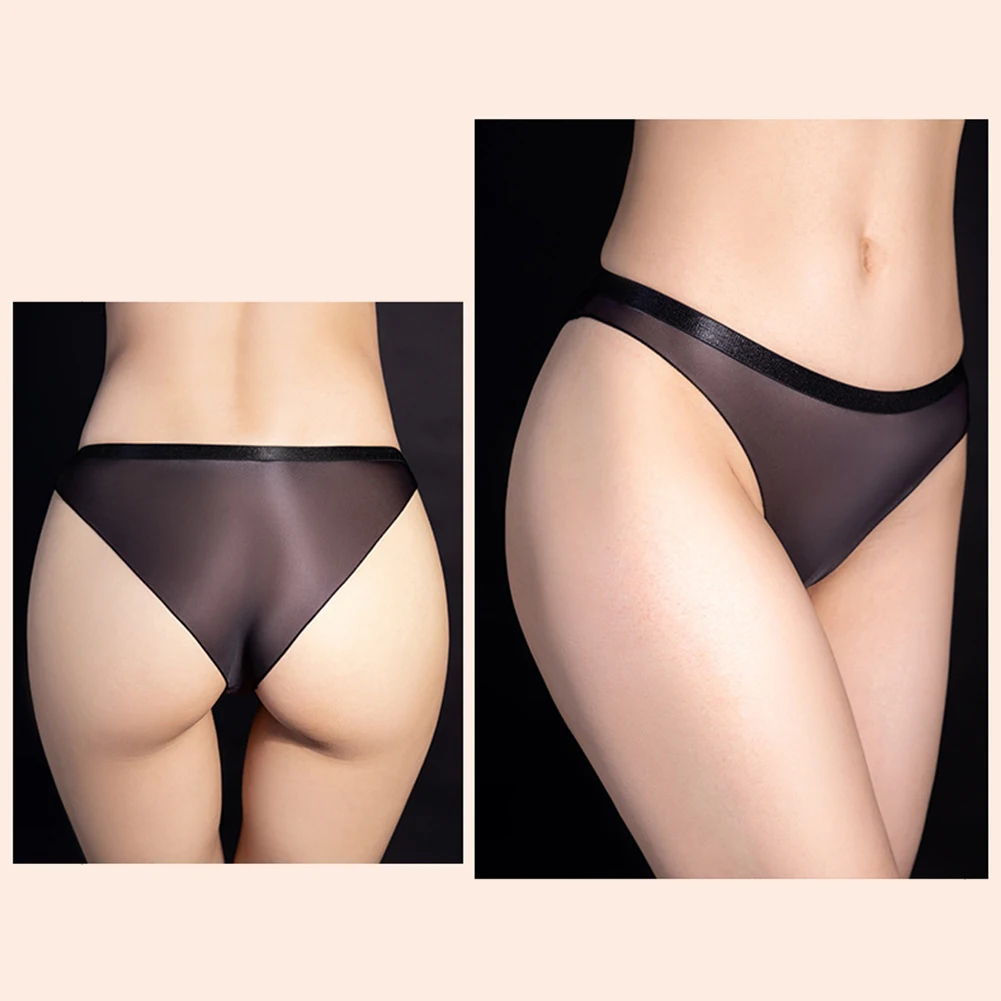 Sexy Transparent Briefs High Stretch Female Underwear Lingerie Sheer Solid Color Low Waist See Through Briefs Panties For Women