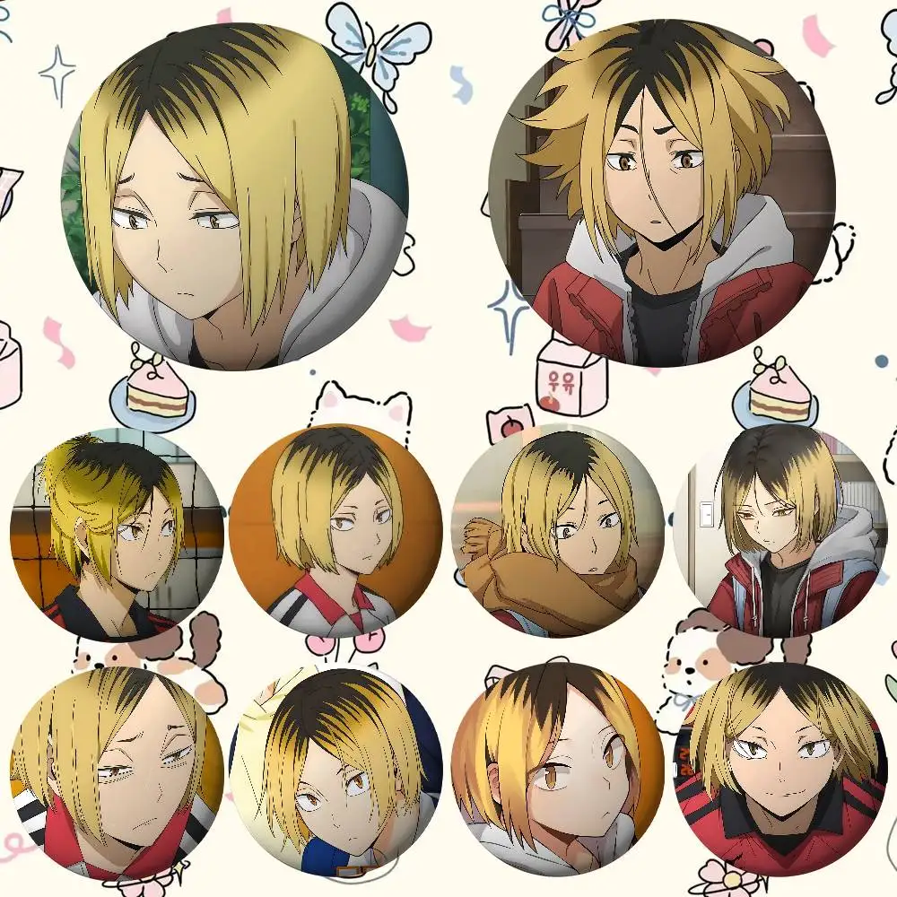 Broches de cubierta de Anime Kenma Kozume, insignia de meme divertida, regalos de joyería de moda