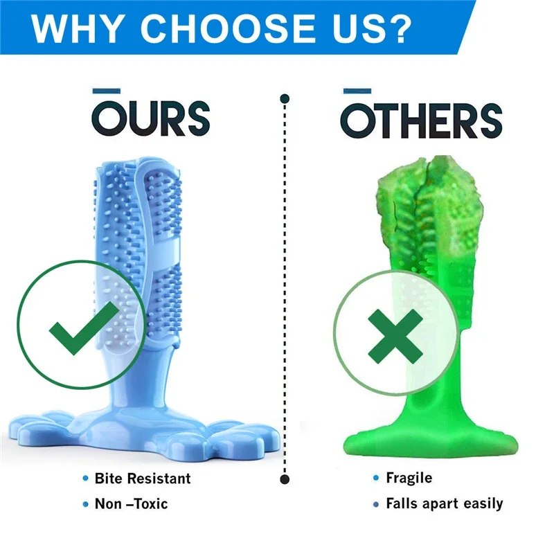 Dog Teeth Grinding Toy Dog Chew Toys Puppy High Tensile Silicone Pet Molar Bromopnea Teeth Cleaning Tool Interactive Toothbrush