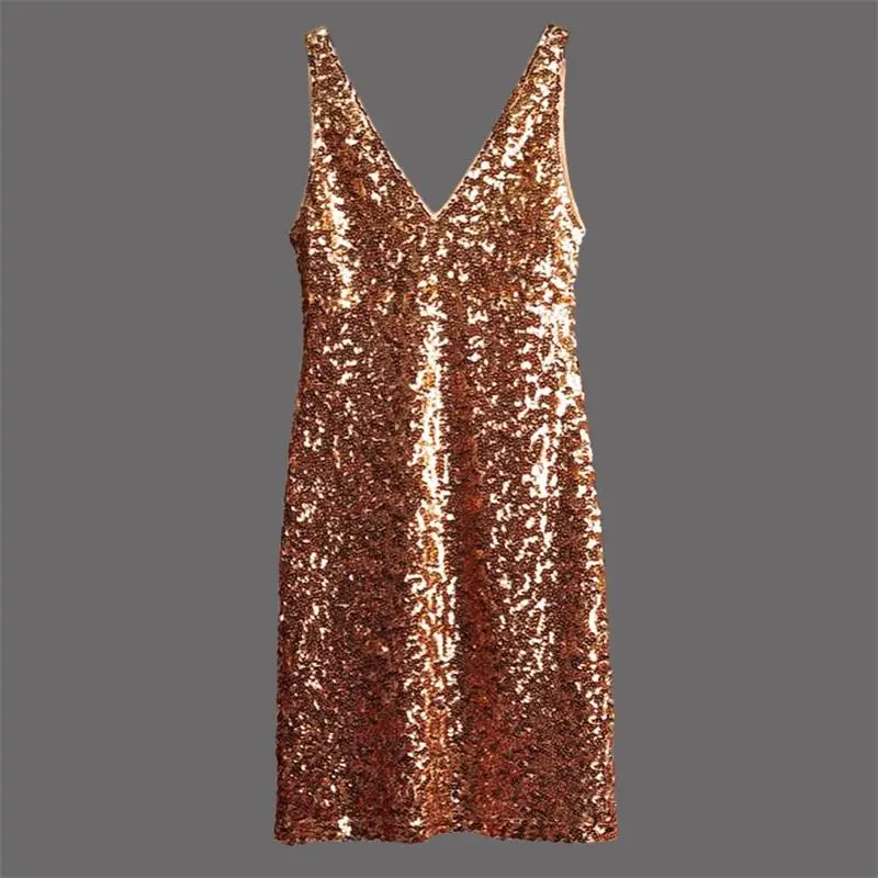 Sexy V-neck Slim Sequins Nightclub Stage Dress DS Dancing Buttock Vest Dress Women Clothes Accessories