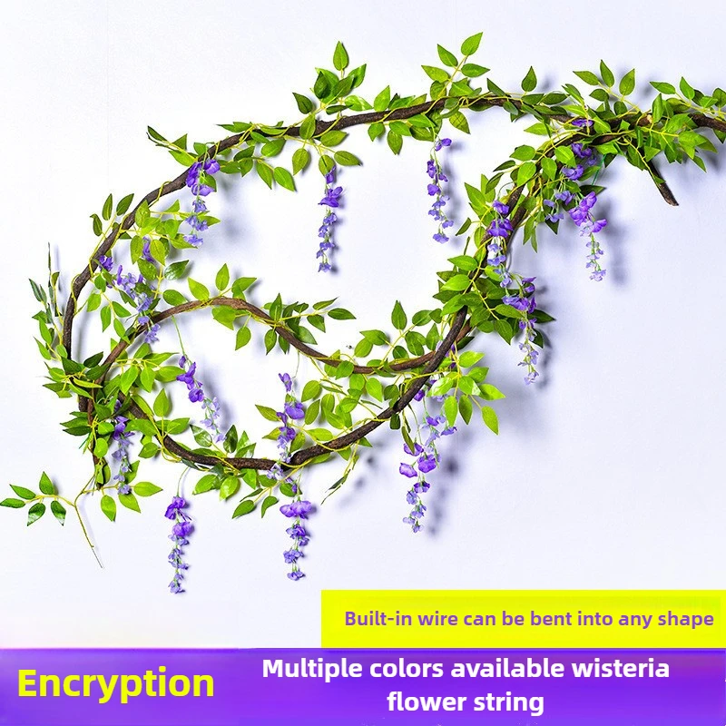 

Simulation Wisteria Flowers String Bean Flowers Vine Plants Decorative Violet Plastic Twisting Silk Flowers Ceiling