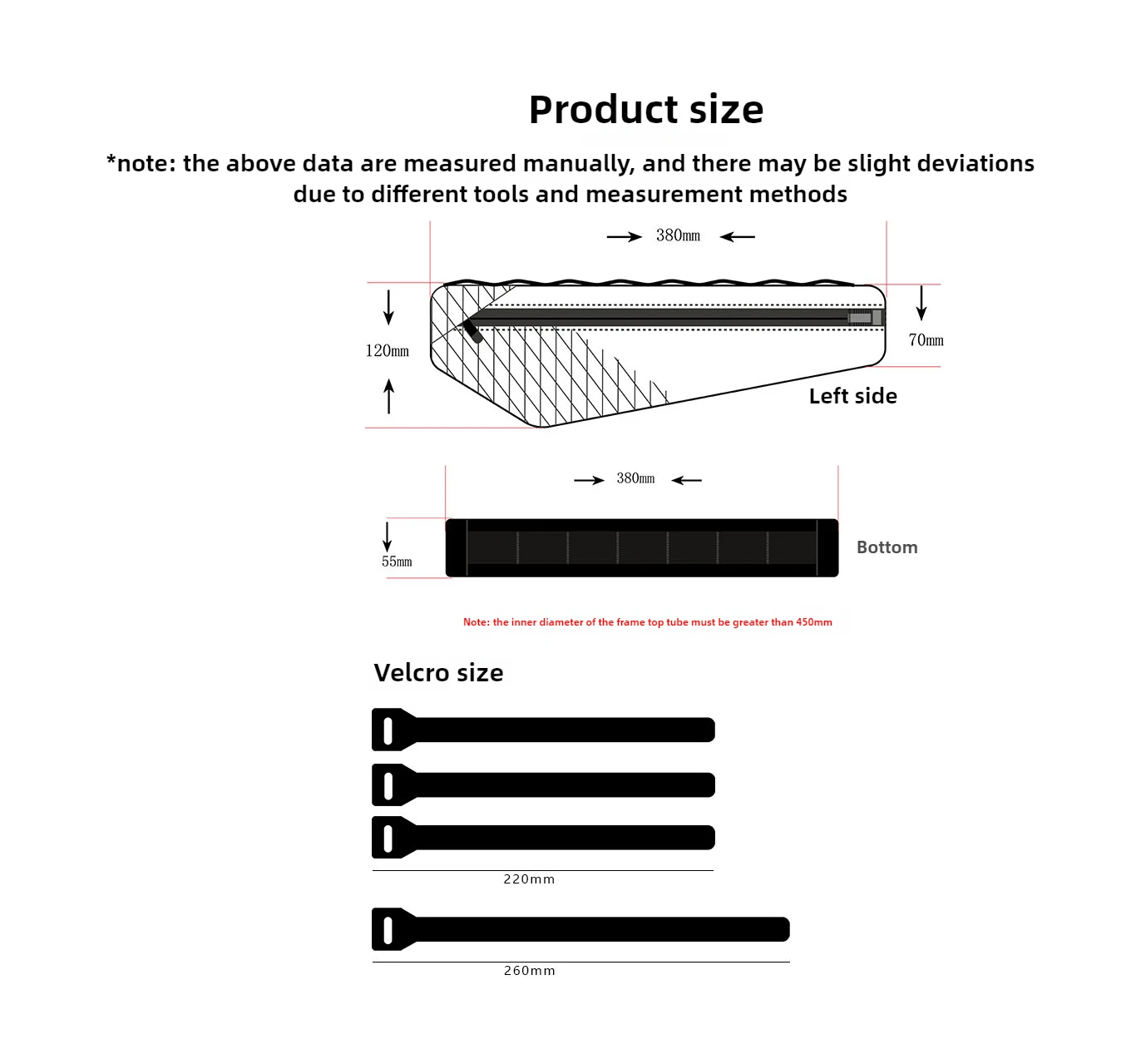 ENLEE دراجة العلوي أنبوب حقيبة داخلية الطريق الجبلية الدراجة سعة كبيرة ركاب مثلث الدراجة حقيبة الجبهة شعاع حقيبة مقاومة للماء #4
