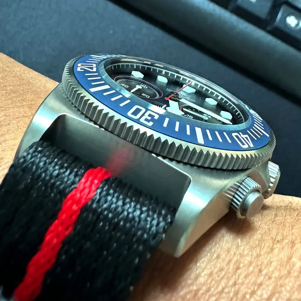 Reloj de pulsera táctico de rana de titanio FXD eco-drive Panda, cronógrafo de 200M, resistente al agua, superluminoso, para buceo, envío directo