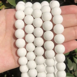 Natural White Agates Stone Beads Onyx Round Loose Spacer Beads For Jewelry Making DIY Bracelet Accessories 4 6 8 10 12mm 15